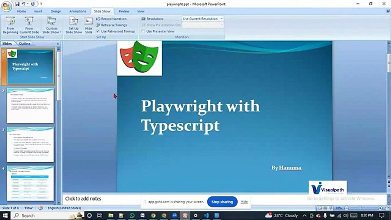 PlayWright Automation Online Recorded Demo Video