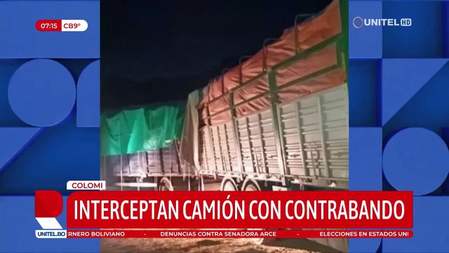 Interceptan camión con presunta mercadería de contrabando, hay dos personas arrestadas