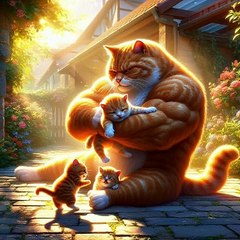AI genrated cat story. Heartwarming story of kitten & daddy