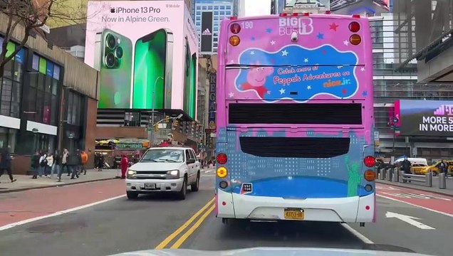 Drive through the Lincoln Tunnel, 42nd Street, 8th Avenue, 57th Street and the Queensboro Bridge in New York City