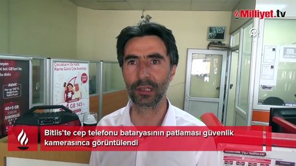 Cep telefonu bataryasının patlaması güvenlik kamerasınca görüntülendi
