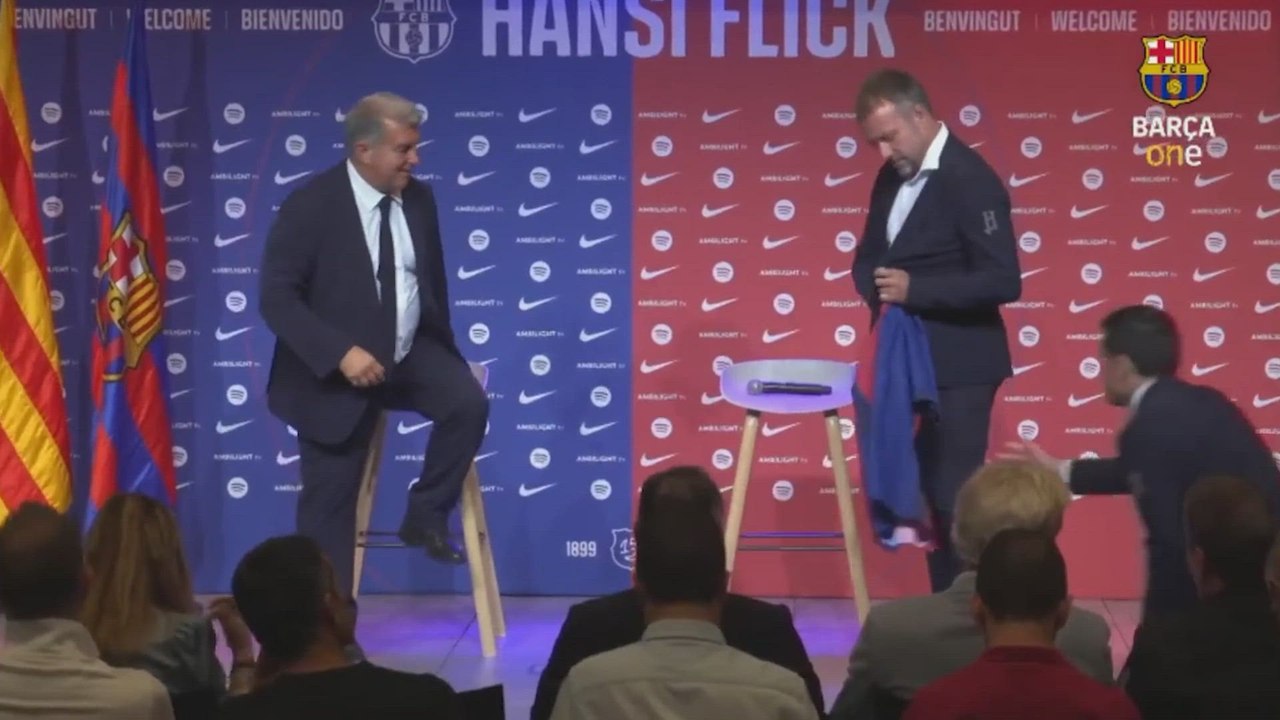 DISCURSO COMPLETO de LAPORTA en la PRESENTACIÓN de FLICK