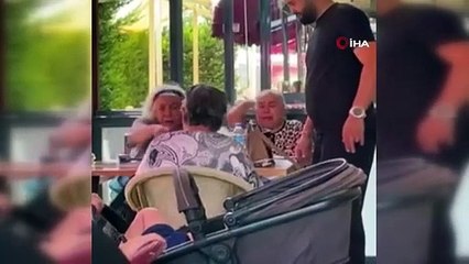 Sıcaktan bunalan kadınların vantilatör kavgası kamerada