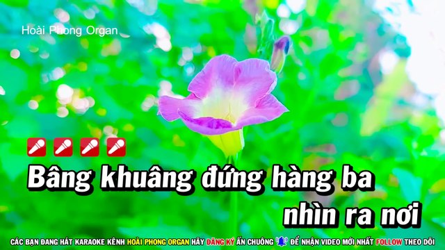 Karaoke Bông Mua Tím (Beat Hay) Tone Nữ Nhạc Sống (Bbm) Hoài Phong Organ