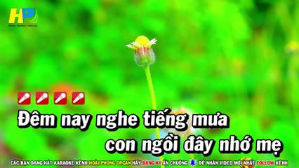 Karaoke Đêm Mưa Nhớ Mẹ (Beat Hay) Nhạc Sống Tone Nữ - Hoài Phong Organ