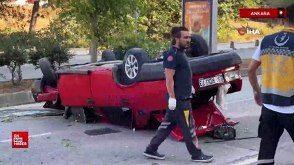 Sarıyer'de alkollü sürücü takla attı: Hasar gören aracına bakarak ağladı