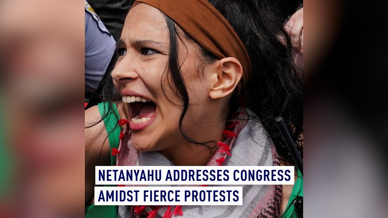 Netanhayu addresses congress amidst fierce protests