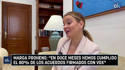 Marga Prohens: "En doce meses hemos cumplido el 80% de los acuerdos firmados con Vox"