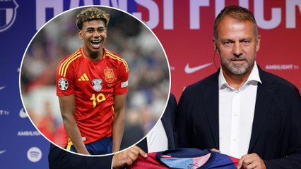 ️ Hansi Flick is surprised by Lamine Yamal; this is what the German said about Barcelona's gem #beINSPORTS #Barcelona ⚽️