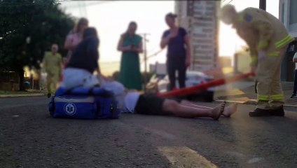 Motociclista fica ferido em acidente no Bairro Coqueiral