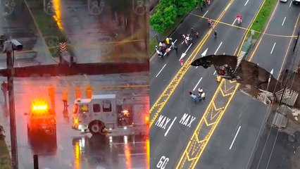 Jalisco: Se abre impresionante socavón en el Periférico de Guadalajara