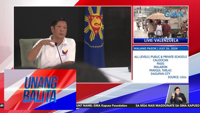 PBBM, nakulangan sa impormasyon ng PAGASA at OCD kaugnay sa lawak ng pinsala ng Bagyong Carina at Habagat | Unang Balita