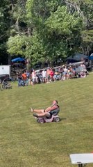 Man Topples Over and Falls Out of Mini Car