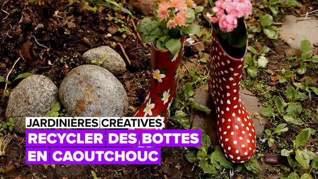 Jardinières créatives : réutilisez vos bottes en caoutchouc