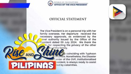 OVP, dinepensahan ang biyahe ni VP Sara Duterte kasama ang kaniyang pamilya