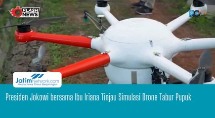 Presiden Jokowi bersama Ibu Iriana Tinjau Simulasi Drone Tabur Pupuk