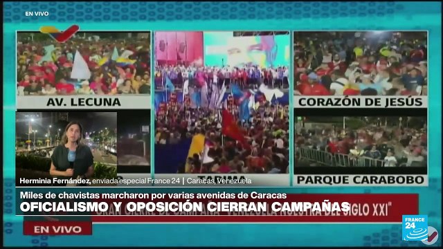 Así fue el cierre de campañas presidenciales del oficialismo y la oposición en Venezuela