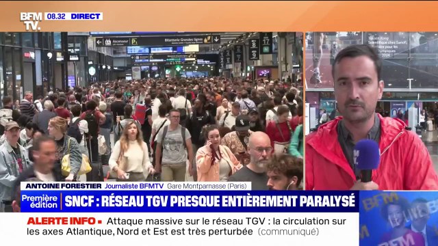 La SNCF se dit victime d'une attaque massive pour paralyser le réseau , les lignes TGV Atlantique, Nord et Est très perturbées