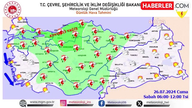 Bugün Bazı İllerde Kuvvetli Yağış Bekleniyor