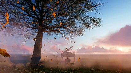 mixkit-piano-under-a-tree-with-dry-leaves-falling-34045-hd-ready