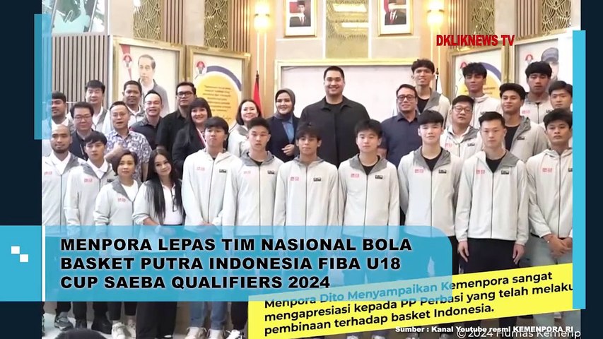 Menpora Lepas Tim Nasional Bola Basket Putra Indonesia FIBA U18 Cup Saeba Qualifiers 2024