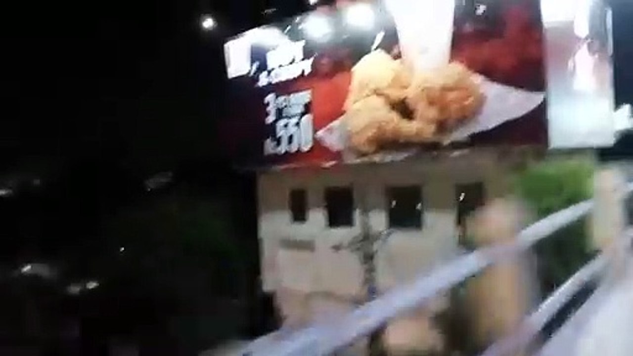 Night view of Lahore Pakistan Azadi chaonk sy bhatta chonk