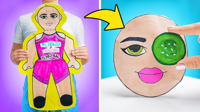 Unboxing de sac surprise Soins de la peau Roblox contenant des objets rares || BRICOLAGE amusant!