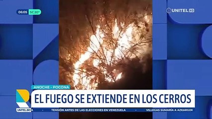 El incendio en Pocona aún no ha podido ser controlado y fuego se extiende a las serranías