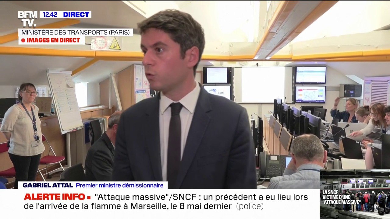 Attaque sur les lignes TGV: Gabriel Attal dénonce un "acte de sabotage ciblé et coordonné"