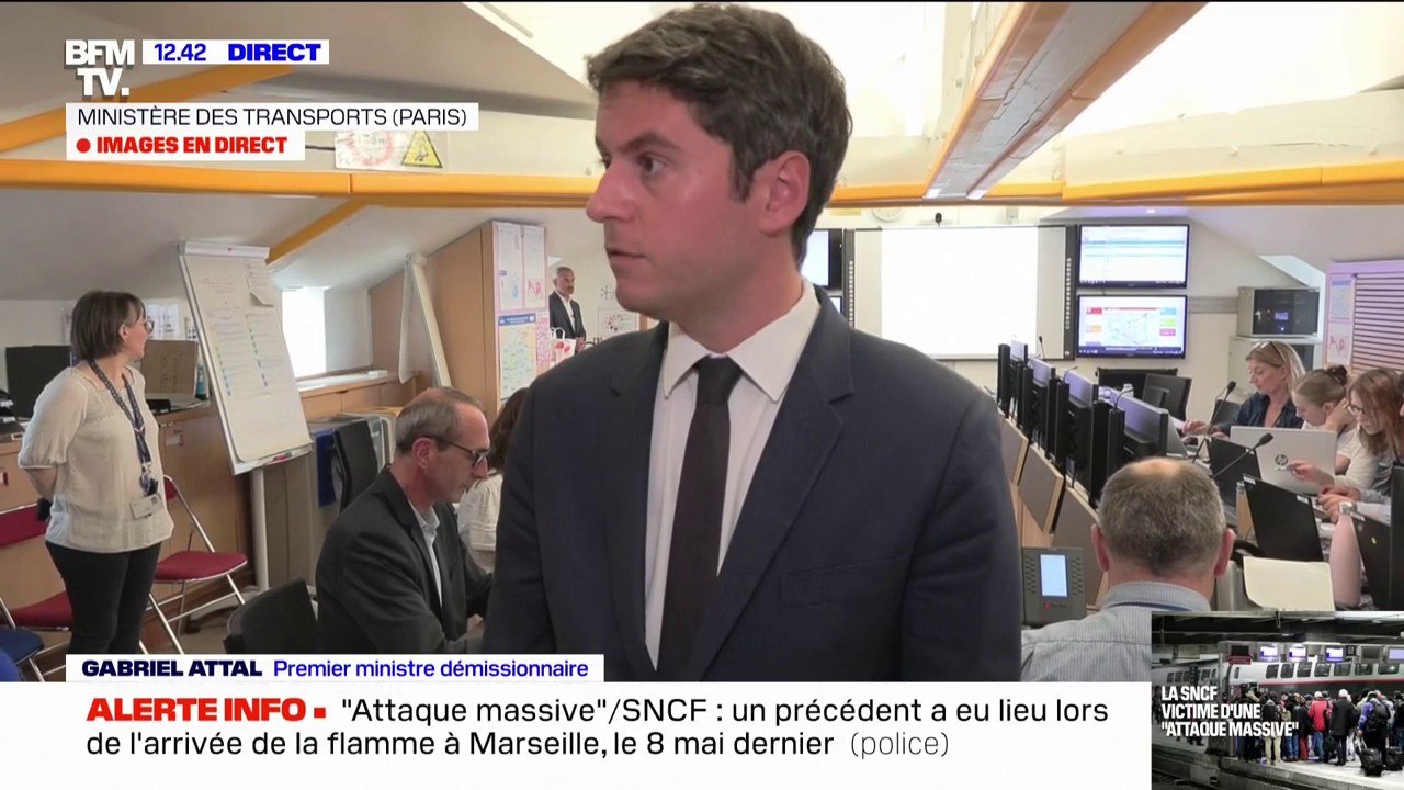 "Sabotage" sur le réseau TGV: Gabriel Attal assure que la "mobilisation est totale"