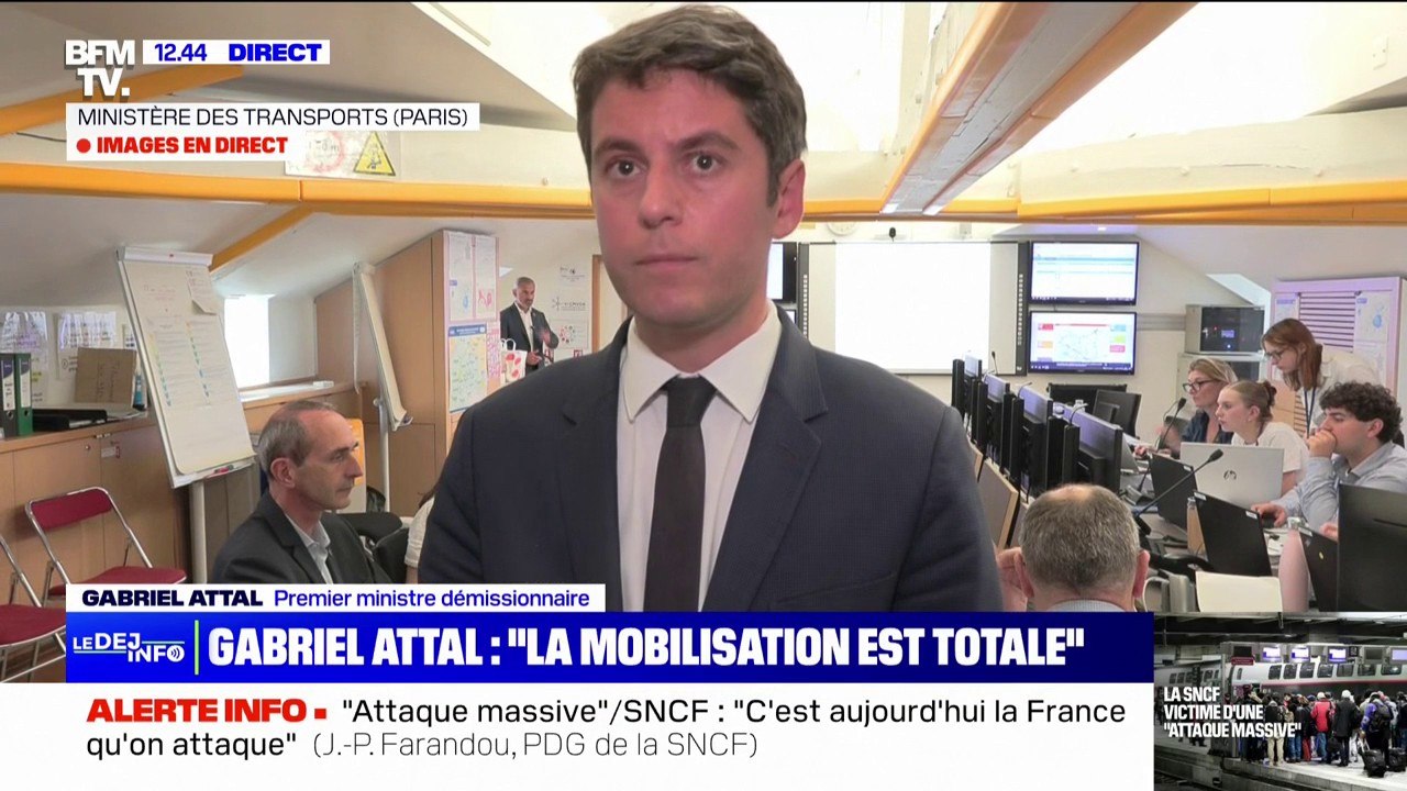 "Sabotage" sur le réseau TGV: "Des points névralgiques ont été ciblés, ce qui montre une connaissance du réseau", affirme Gabriel Attal