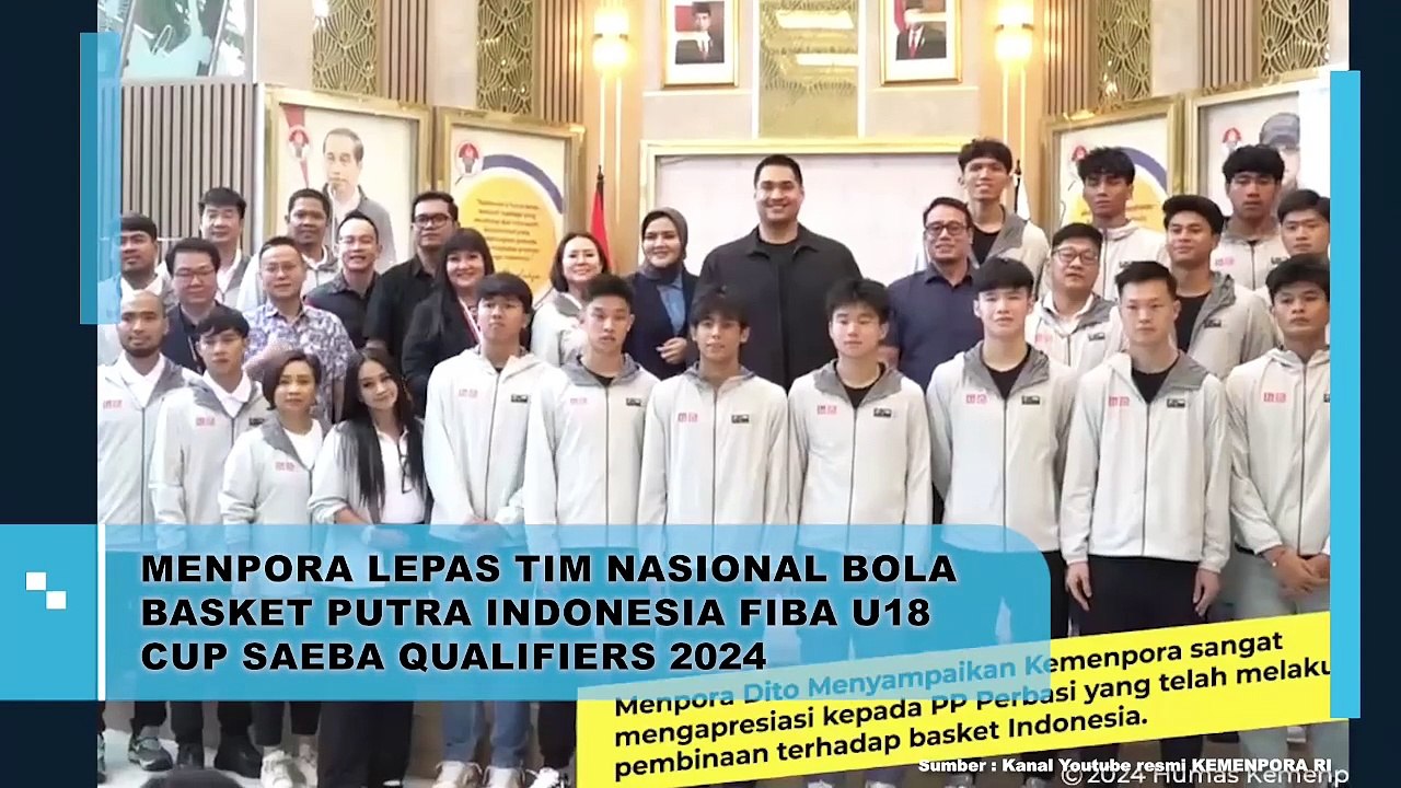 Menpora Resmi Lepas Tim Nasional Bola Basket Putra Indonesia untuk FIBA U18 Cup 2024