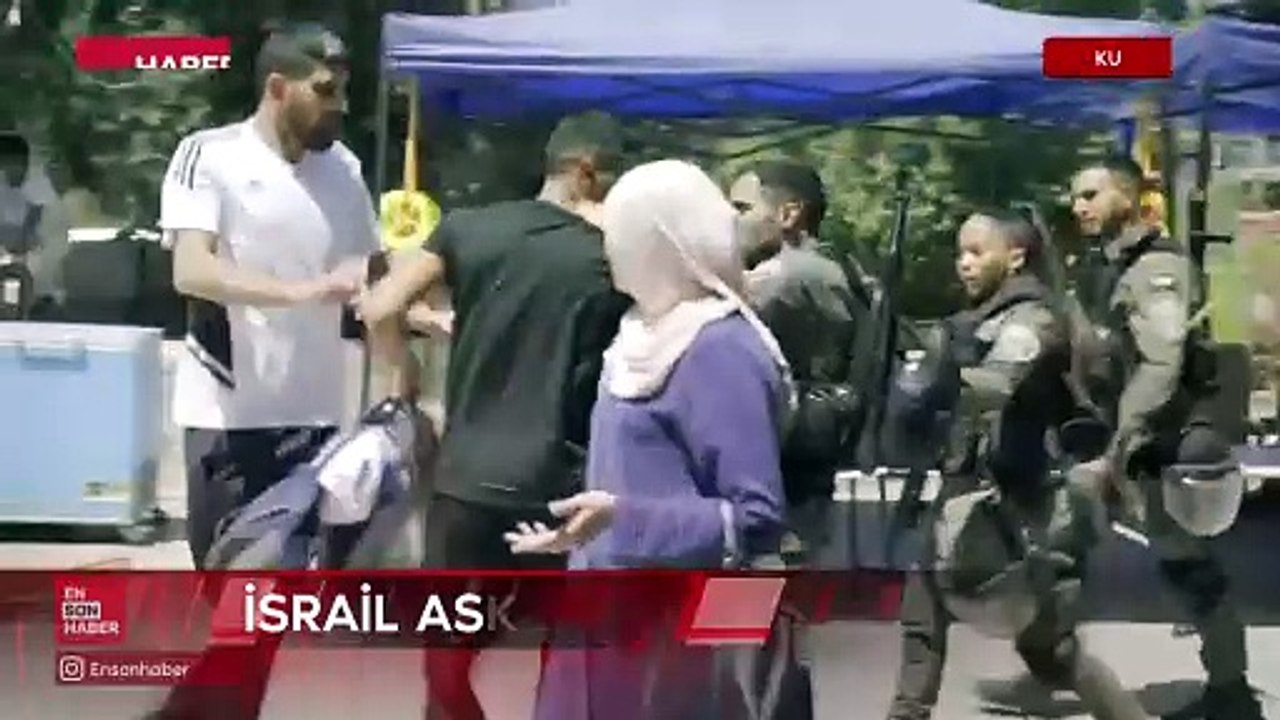 İsrail güçleri, Mescid-i Aksa kapısındaki TRT Haber ekibine saldırdı