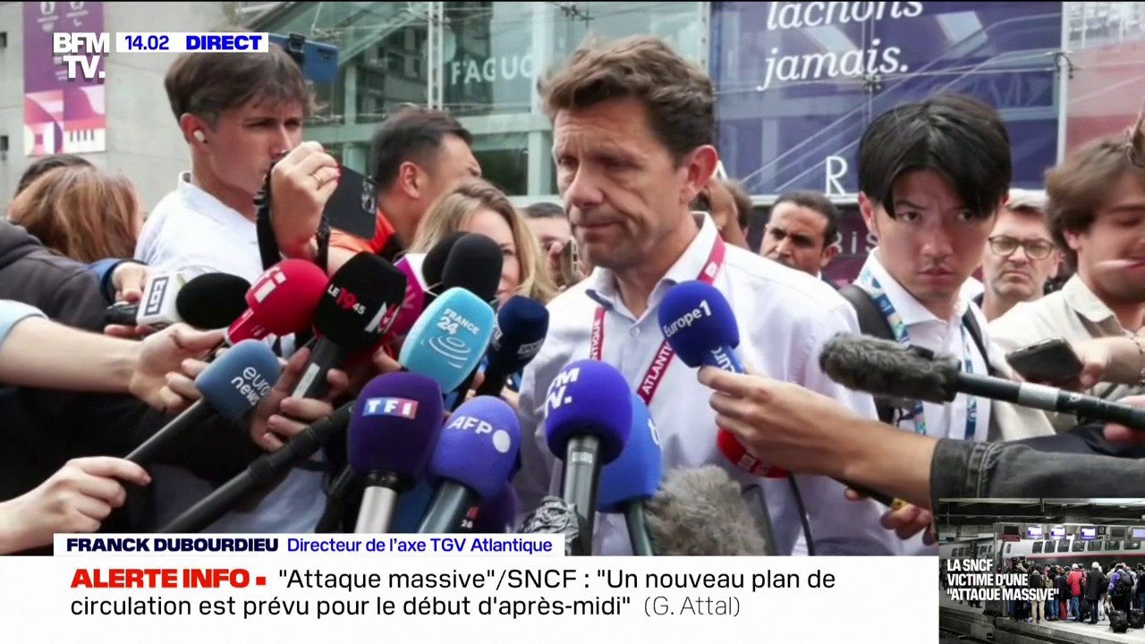 "Sabotages" du réseau SNCF: "Les travaux vont prendre probablement la journée", assure Franck Dubourdieu (directeur de l'axe TGV Atlantique)