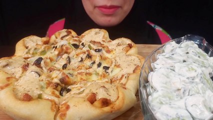PIZZA EATING ASMR l CUCUMBER SALAD