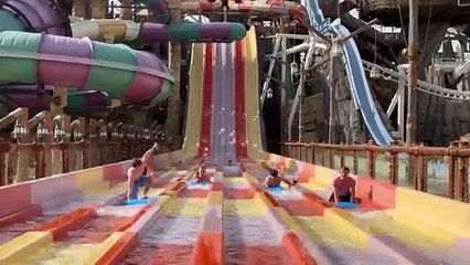 Ninja kids.Extreme Water Slides! Overcoming Fear