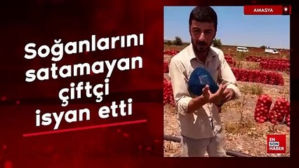 Amasya’da soğanlarını satamayan çiftçi isyan etti