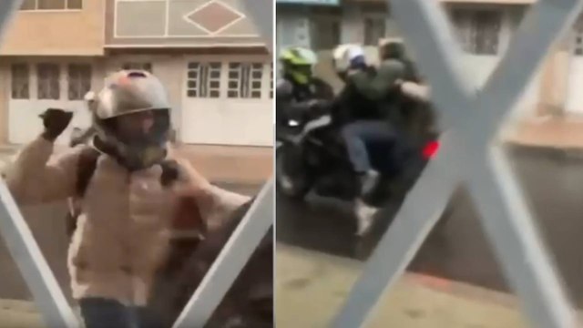 VIDEO | Cuatro ladrones iniciaron balacera al sur de Bogotá y escaparon en una misma moto