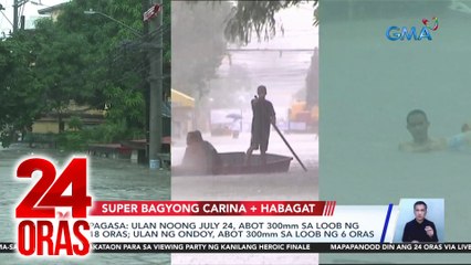 24 Oras: (Part 2) Nanumbalik na bangungot ng Bagyong Ondoy dahil sa pagbaha; natanggal na pagkaka-angkla ng barge kaya bumangga sa tulay; tulong ng Kapuso at Sparkle stars, atbp.