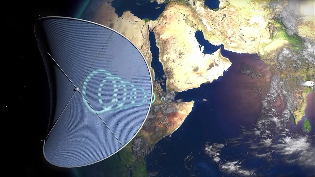 Paneles solares en el espacio
