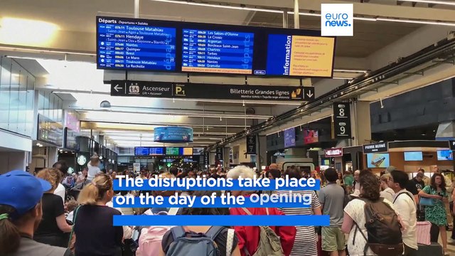 Trains across France halted by coordinated arson attacks ahead of Olympics opening