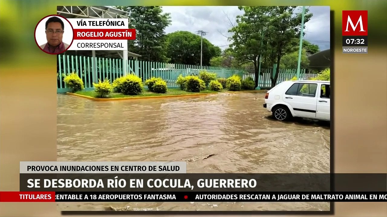 Se desborda el río Grande en Cocula, Guerrero; inunda centro de salud y viviendas