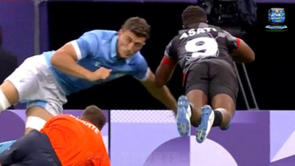 Watch the Awkward Moment Olympic Rugby Star Tackles REFEREE by Mistake Live on TV