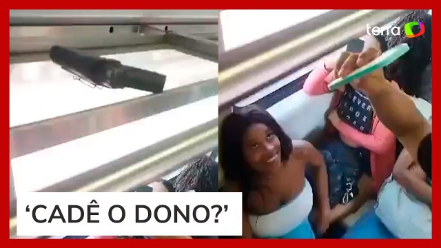 Arma é encontrada em vagão de trem no Rio de Janeiro e passageiros filmam