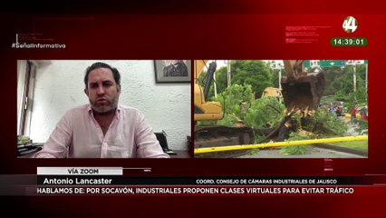 Antonio Lancaster explica que por socavón,  la CCIJ propone clases virtuales para evitar tráfico