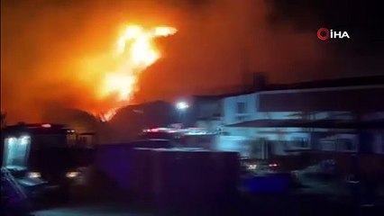 Bal paketleme tesisinde korkutan yangın