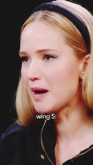 Jennifer Lawrence's reaction to every wing on Hot Ones