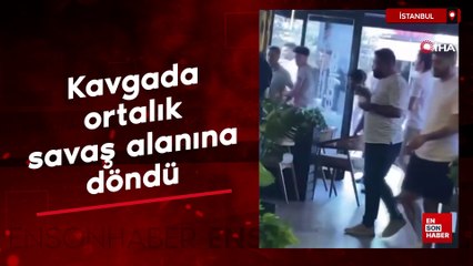Esenyurt'ta bir kafede çıkan kavgada ortalık savaş alanına döndü