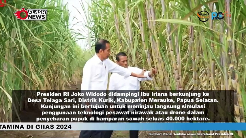 Ketika Jokowi dan Iriana Melihat Langsung Simulasi Drone Tabur Pupuk di Papua Selatan