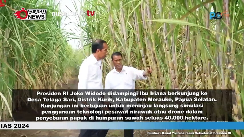 Presiden Jokowi Tinjau Simulasi Drone untuk Pertanian Pintar di Merauke